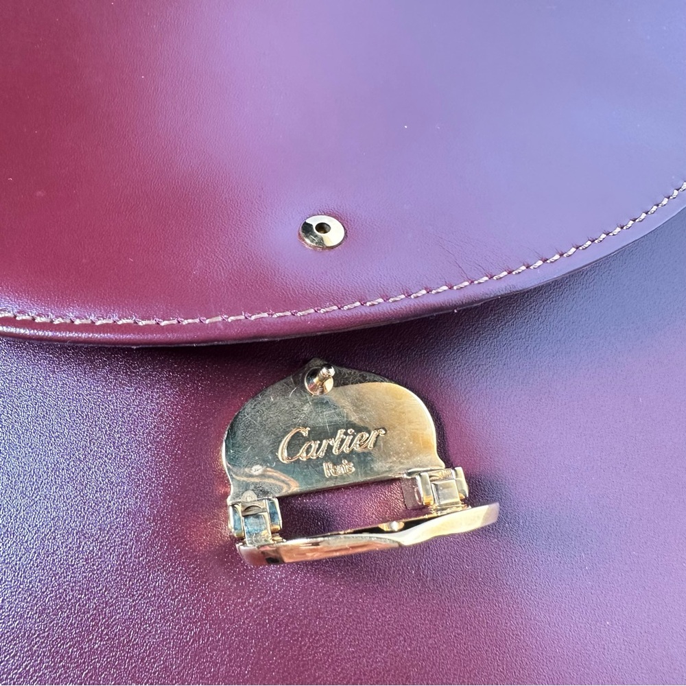 CARTIER Must Line Leather Top Handle Bag in Bordeaux - Picture 8 of 16